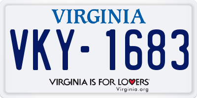 VA license plate VKY1683