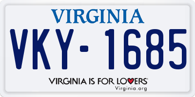 VA license plate VKY1685