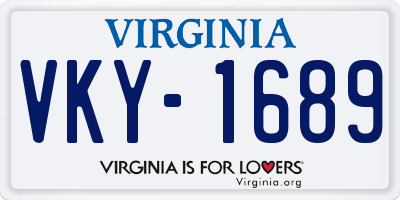VA license plate VKY1689