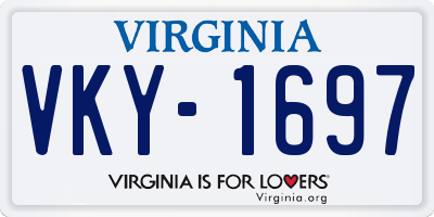VA license plate VKY1697