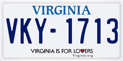 VA license plate VKY1713
