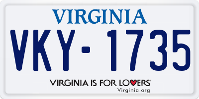 VA license plate VKY1735