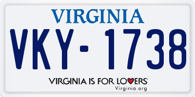 VA license plate VKY1738