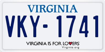 VA license plate VKY1741