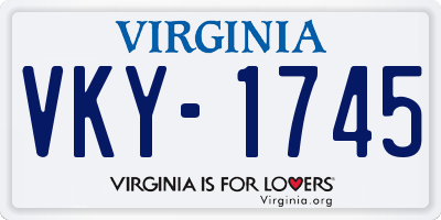 VA license plate VKY1745