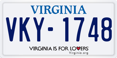 VA license plate VKY1748