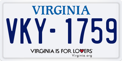 VA license plate VKY1759