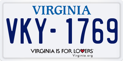 VA license plate VKY1769