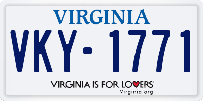 VA license plate VKY1771