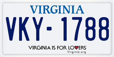 VA license plate VKY1788