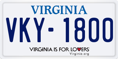 VA license plate VKY1800
