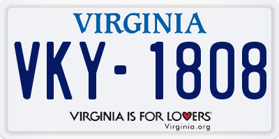 VA license plate VKY1808