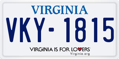 VA license plate VKY1815