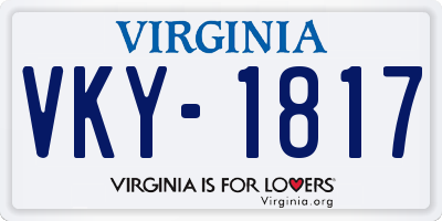 VA license plate VKY1817