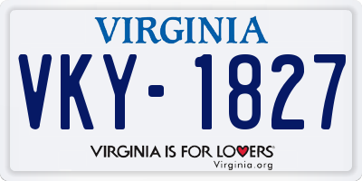 VA license plate VKY1827