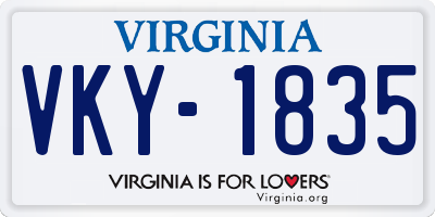 VA license plate VKY1835
