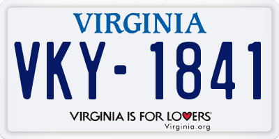 VA license plate VKY1841