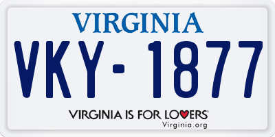 VA license plate VKY1877
