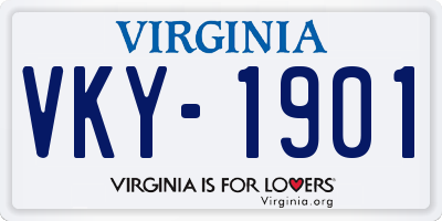 VA license plate VKY1901