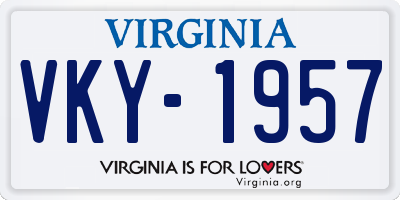 VA license plate VKY1957