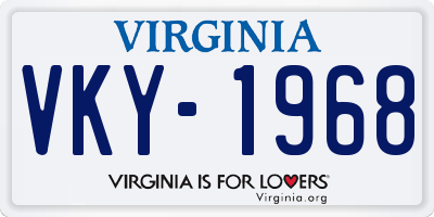 VA license plate VKY1968