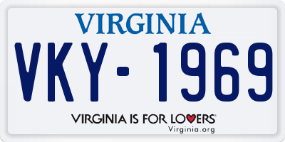 VA license plate VKY1969