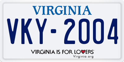 VA license plate VKY2004