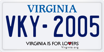 VA license plate VKY2005
