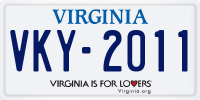VA license plate VKY2011