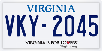 VA license plate VKY2045