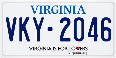 VA license plate VKY2046