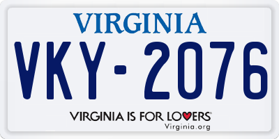 VA license plate VKY2076