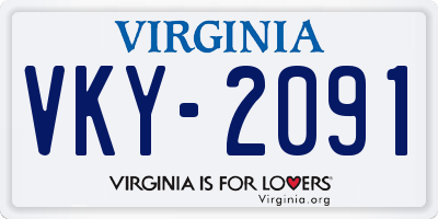 VA license plate VKY2091
