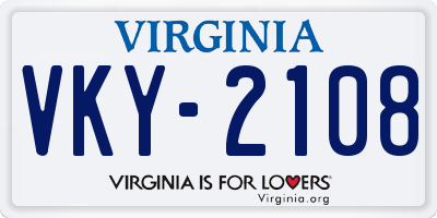 VA license plate VKY2108