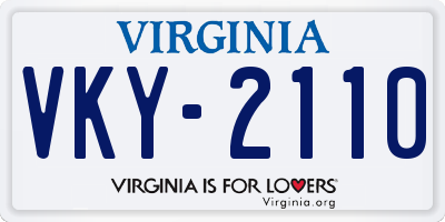 VA license plate VKY2110