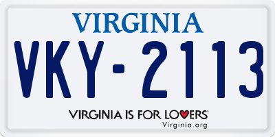 VA license plate VKY2113