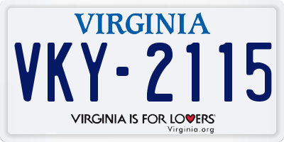 VA license plate VKY2115