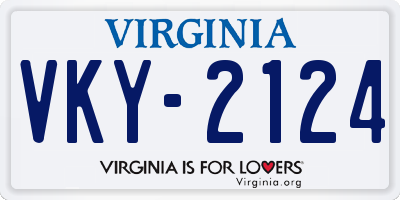 VA license plate VKY2124