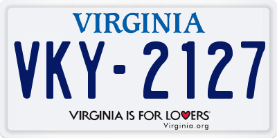 VA license plate VKY2127