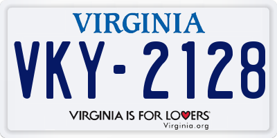 VA license plate VKY2128