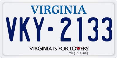 VA license plate VKY2133
