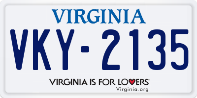 VA license plate VKY2135
