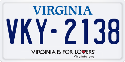 VA license plate VKY2138