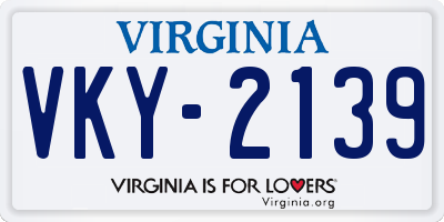 VA license plate VKY2139