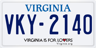 VA license plate VKY2140