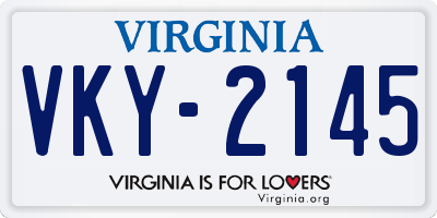 VA license plate VKY2145