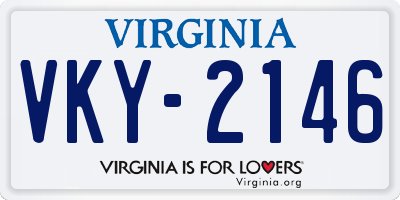 VA license plate VKY2146