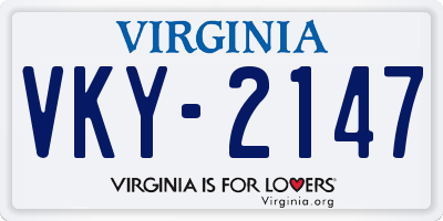 VA license plate VKY2147