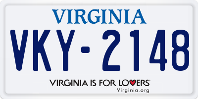 VA license plate VKY2148
