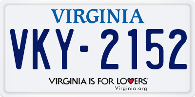 VA license plate VKY2152
